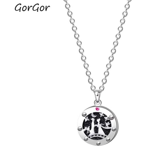 GorGor Necklace Women 925 Sterling Pattern Fairy Tale Pendant Mosaic Zirconia Romantic Birthday Gift Temperament Jewelry A2040