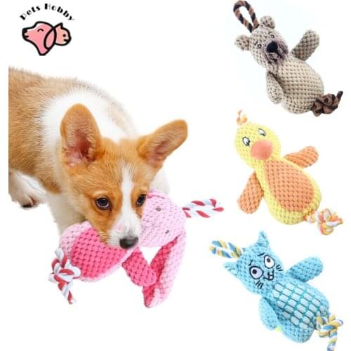 Interactive Dog Stuffed Toy Bite Resistant Puppy Teething Chew Toy Tooth Cleaning Pet Dog Training Toy Pets Accessories Supplies