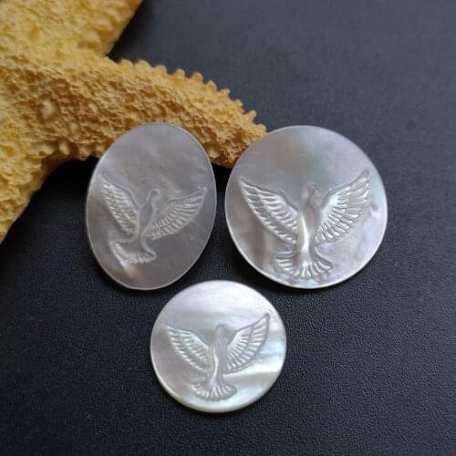 10pcs/lot 15mm & 20mm & 15X20mm Natural Holy Spirit Mother pearl shell Holy Spirit Mother Pearl shell for DIY Jewelry