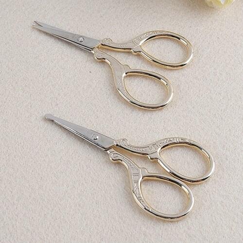 2pcs Stainless Steel Sharp Tip Eyebrow Makeup Scissors Manicure Face Hair Trimming Tweezer Scissors Make Up Beauty Tool Gold