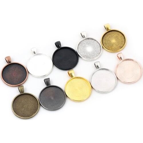 20mm 25mm 30mm Inner Size 10 Colors Plated Classic pattern series Fit 20/25/30mm Glass Cabochon Base Setting Tray