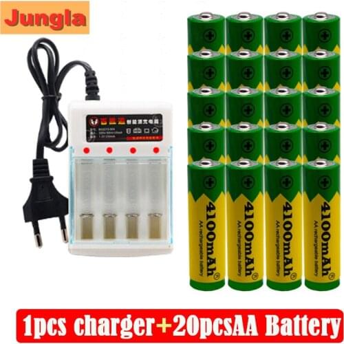 2021 Brand AA rechargeable battery 4100mah 1.5V New Alkaline Rechargeable batery for led light toy mp3 Free shipping+chargernb