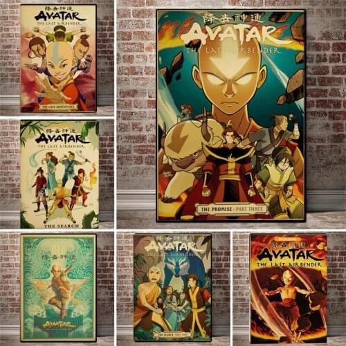 American Anime Avatar Airbender Canvas Painting Retro Poster Art Decor Home Decor Room living Cartoon Wall Decor