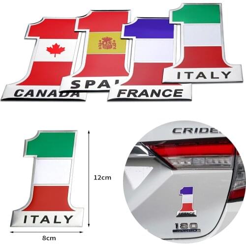 Car Accessories 1x Russia/Germany/Spain/Franch/Italy/USA/ENGLAND/European/Sweden/Canada/JAPAN For Flag Badge Emblem Car Stickers