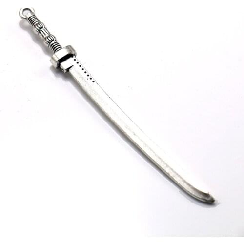 Free Ship 40 pcs Antique silver knife sword charms pendant 107x10mm