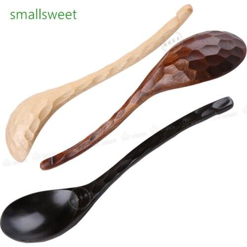 Wooden Spoon Kitchen Dining Cooking Utensil Soup Teaspoon Catering Paint Long Handle Japanese Tableware Wood Spoon tablespoon