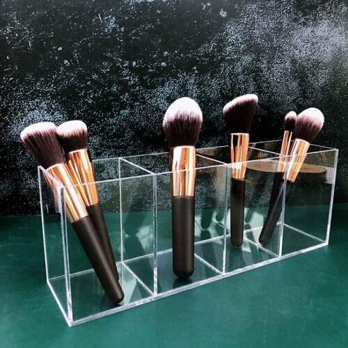 HGHO Makeup Brush Holder Organizer Cosmetic Storage Box Eyebrow Pencil Display Stand Make Up Brush Storage Rack