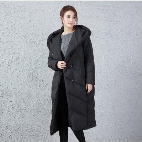 Large Collar Long Down Coat Jacket Winter Coat Thick Down Coat Personality Design Very Warm Plus Size