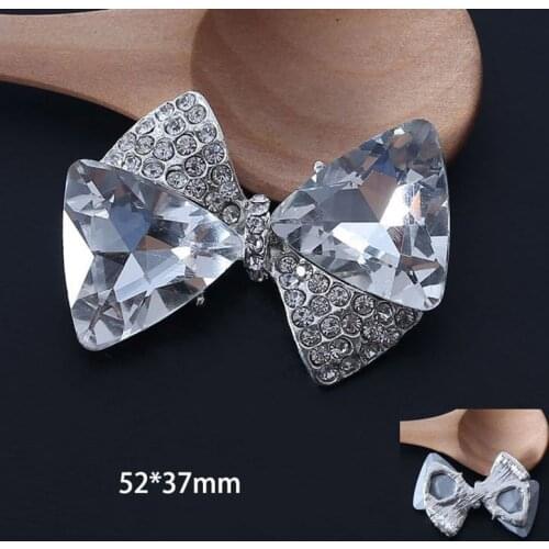 Hot Sale wholesale 20pcs/lot Rhinestone Button Flatback bow Button Wedding Button Crystal DIY Accessories YB45