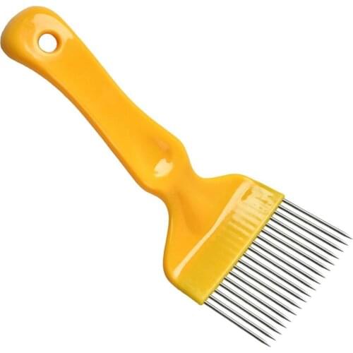 Stainless Steel Honey Sparse Rake Shovel Comb 21 Pin Straight Needles Uncapping Fork handle Bee Equipment Beekeeping Tools