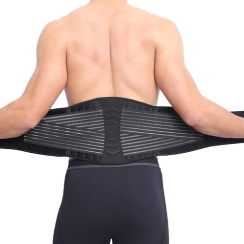 Lumbar Compression Springs Supporting Adjustable Waist Back Strap Trainer Corset Sweat Trimmer Spine Support Pain Relief Brace