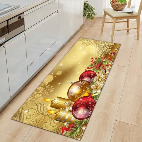 Kitchen Carpet Christmas Decoration Mat In The Bathroom Doormat Entrance Bedroom Hallway Tatami Balcony Anti-Slip Floor Long Rug