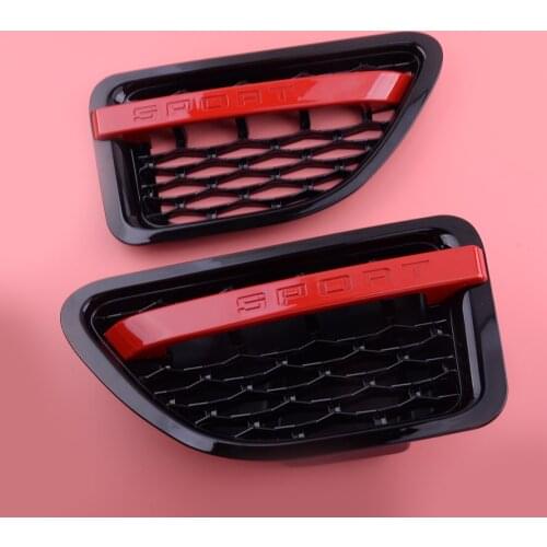 1 Pair Car Exterior Front Side Door Fender Cover Vent Grille ABS Decor Fit for Land Range Rover Sport 2005 2006 2007 2008 2009