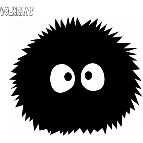 Volkrays Cute Vinyl Car Stickers Cartoon Car Styling Waterproof Sunscreen Decal Automobile Accessories Black/Silver,15cm*13cm