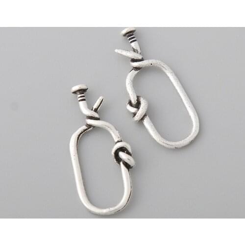 RAINXTAR Fashion Alloy Nail Shape Vintage Daily Use Charms 13*28mm10pcs AAC1576