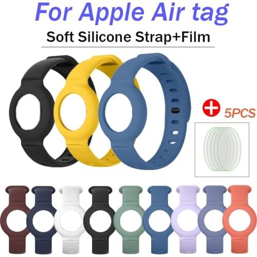 Soft Silicone WatchBands For Apple Airtag Case Bluetooth Tracker Protective Cover Case Anti-Scratch For Apple Air Tag Strap