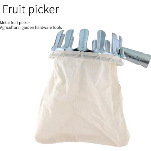 Farm Hardware Fruit Picker Fruit Catcher Collector Portable Creative Outside Yard Hand Tool Metal Silver Gardening Without Pole