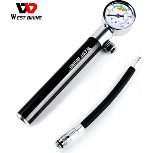 WEST BIKING Bicycle Pump Aluminum Alloy Portable Cycling Air Pump Tyre Tire Ball Pompa Bici With Schrader Presta Bike Foot Pump