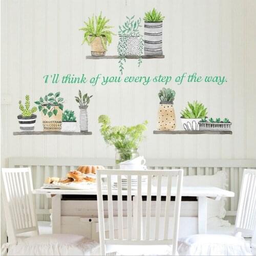 Plant Potted Wall Sticker Bedroom Living Room Home Decor PVC Waterproof Self-adhesive Wall Stickers House Decoration Art Murals