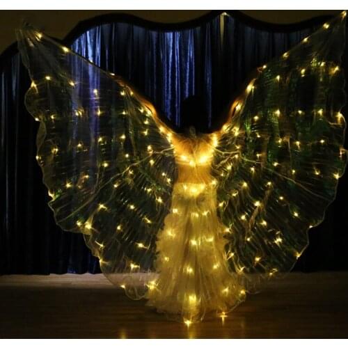 Performance Prop Women Dance DJ LED Light Up 360 Degree Wing Costume Accessories Belly Dance Wings 6 colors (controllable)