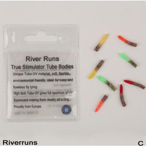 Riverruns Realistic Flies 8pcs/Bag UV Flies Stimulator Tube Body 4 Color 1 Size