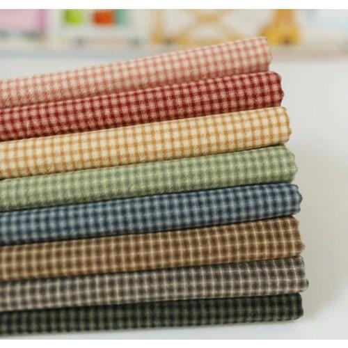 DIY Japan Little Cloth Group Yarn-dyed fabric,for Sewing Handmade Patchwork Quilting ,Grid Stripe Dot 50x70cm 240g/m D30