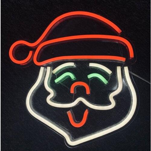 LED Neon Light Sign Santa Claus USB Powered Party Wall Hanging Light Christmas Neon Lights Decoration for Bar Bedroom Wall Decor