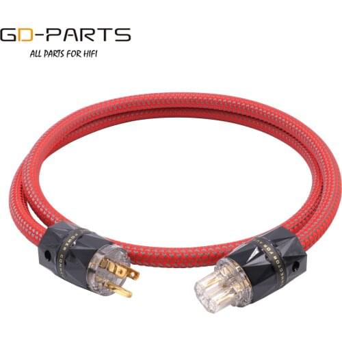 High End 6N OFC AC Power Cord Cable C-380 Wire VM503G US IEC320 Plug Connector Hifi Audio DIY DVD CD Amplifier Main Cable