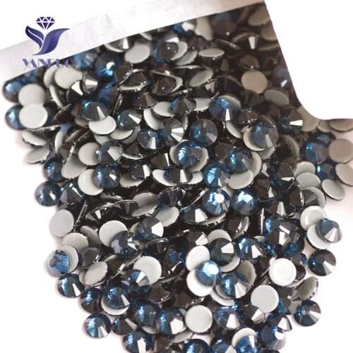YANRUO 2058HF SS20 4.6-4.8mm Montana Stones and Crystals Rhinestones Applique Fix Tape Glass Stones wedding dress