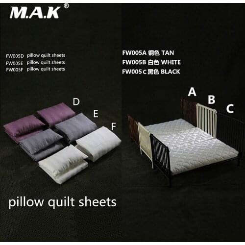 1/6 Figure Scene Accessories FW005 Metal Hanging Chair SINGLE BED+MATTRESS+PILLOW +QUILT+SHEETS Model for 12'' Action Figure