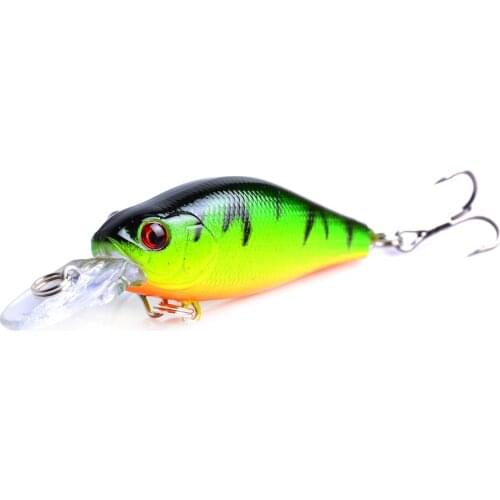 1Pc 8.2g 6.7cm Hard Mini bait Spinner Minnow Chubby Lure Crankbait Baits Popper Hooks 3D Eyes Water Depth 0.1-1.2M