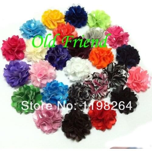2" Mini Petti Satin Mesh Silk Flowers Charlotte Tulle Puff Flower Head 180pcs/lot 29 color In stock free shipping