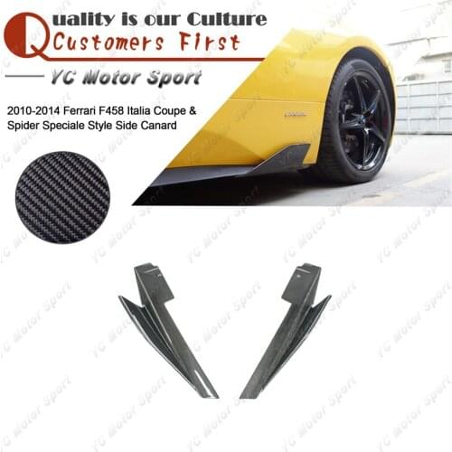 Car Accessories Carbon Fiber Speciale Style Side Canard Fit For 2010-2014 F458 Italia Coupe & Spider Side Skirt Canard Extension