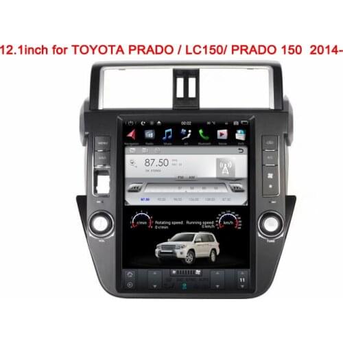 12.1" Android 7.12 car dvd player for TOYOTA PRADO LC150 PRADO 150 2014-2018 with vertical screen tesla style gps navigation