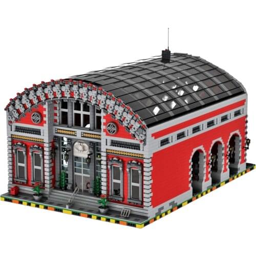 MOC-72682 Authorized 8703Pcs The Train Station Building Blocks Toy Compatible with 10277 10257 60197 (Designed by Bevins Bricks)