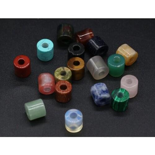 10PC Natural Stone Column Beads Crystal Agates Tiger Eye Charms Pendant for Jewelry Making DIY Necklace Bracelet Accessories