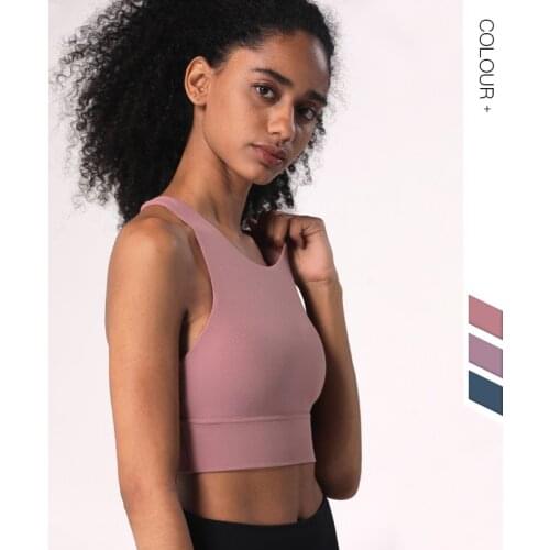 2021 New Color High Intensity Training Yoga Bra Vest Cross Shoulder Straps Backless Sports Bra Woman Plus Size Crop Top Tank Top