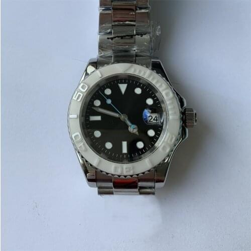 Watch Automatic BOMAX MARINA Sapphire White Ceramic New Calendar Winding Stainless Steel Mens 40mm Crystal Luminous Hands 14