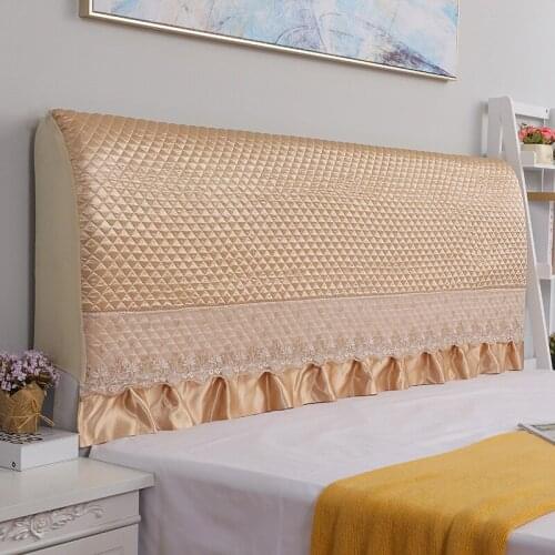 Luxury Bedside Cover Bed Head Dustproof Cover Lace Pleate Bed Backrest Protector Ruffles Headboard Slipcover Bedroom Decor