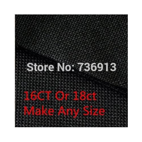 Black 18CT Or 16CT Embroidery Cross Stitch Aida Cloth Fabric Canvas--Size 100X100cm