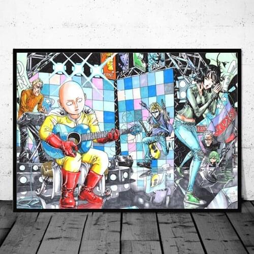 Colorful Japan Anime One Punch Man Colorful Artwork Original Design Anime Wall Art Print Scroll Poster,50 x 70 cm,No Frame