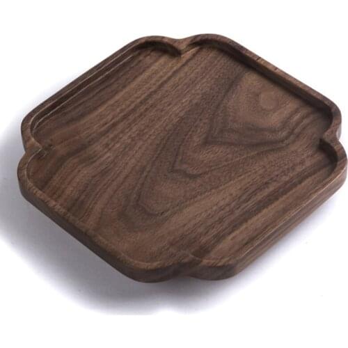 Wood Kungfu Tea Serving Tray Black Walnut Rectangular Creative Lace Tray Chinese Style Storage Tray