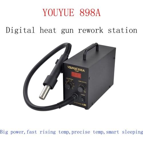 HOT SALE YOUYUE 898A Non-Lead Smart Soldering Station Air Pump Soldering Station with Digital Display for Mobile Phone Repairing