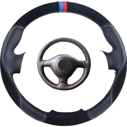 Custom Made Car Steering Wheel Cover Black For Volkswagen Vw Golf 4 Mk4 Old Vw Passat B5 Suede Leather Auto Steering Wheel Braid