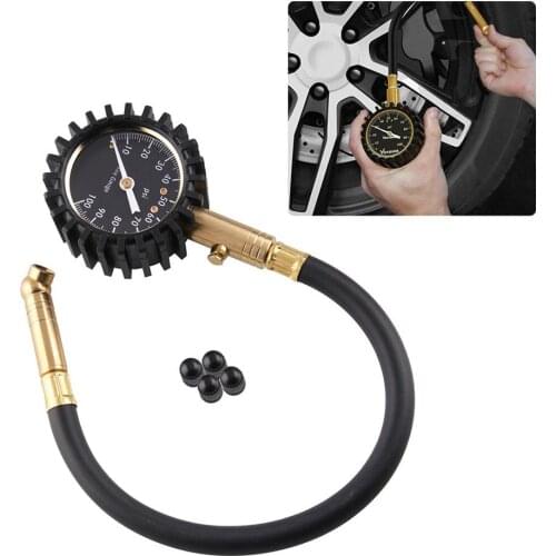 Tire Pressure Gauge Vehicle General Modification Parts Copper Valve Rubber Tube Tire Gauge