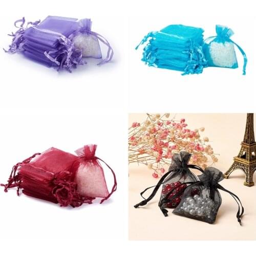 100pcs 5x7cm Organza Gift Bags & Pouches for Jewelry Wedding Home Party Decoration Crafts Pack Festive Supplies Wholesale