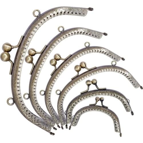 20CM DIY Metal Kiss Clasp Lock Arch Metal Purse Frame for Clutch Bag Handbag Accessories Bag Hardware Antique Bronze