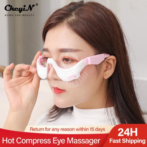 3D EMS Micro-Current Pulse Eye Relax Massager Heating Therapy Acupressure Fatigue Relief Wrinkle Reduction Blood Circulation