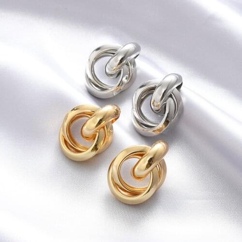 Minimalist 2022 Metal Hoop Earring For Woman Trendy Triple Open Circle Shaped Statement Earrings Accessories brincos