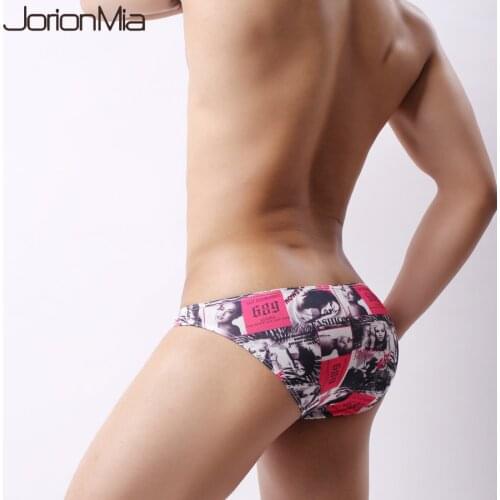 Men Underwear Sexy Men Briefs Printed Mesh Male Panties Cueca Tanga Comfortable Underpants Man Breathable Quick Dry Soft E-073